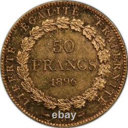 50 Francs or Génie 1896 Paris Splendide à FDC Qualité prooflike très rare RRR