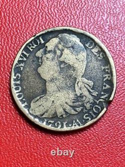 #5566 2 sols 1791. AA. Metz Louis XVI TB+ très rare FACTURE