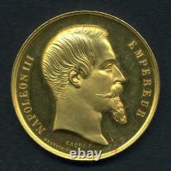 (604) SECOND EMPIRE Très Rare Médaille en OR de concours agricole régional 1861