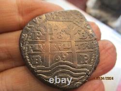 8 Reales Potosi 1669 Réamorçage En Argent, Redondo Très Rare En Rond