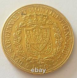 80 Lire or Italie, Oro Italia, Carlos Felice 1824 Genova P, très rare