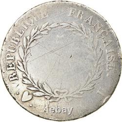 #892588 Monnaie, France, Napoléon I, 5 Francs, An 12, Turin, Très rare, B+, Ar