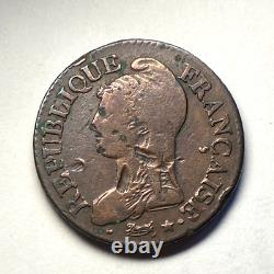 #9475 RARE 5 centimes AN 8/5 BB Strasbourg très rare belle qualité
