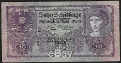 AUTRICHE, très rare billet de 10 schillinge de 1925