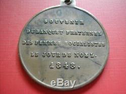 Amn. Tres Rare Satirique 1848 Le Diable Prechant Banquet Des Femmes Socialistes