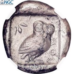 Attique, Tétradrachme, 510-500/490 BC, Athènes, Très rare, Argent, NGC, TB