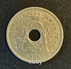Belgique Albert Ier Très Rare monnaie de 10 Centimes 1931 VL étoile (2)
