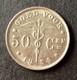 Belgique Albert Ier Très Rare Monnaie De 50 Centimes 1934 Vl