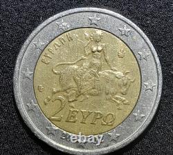 Belle Pièce Très RARE Monnaie 2 Euros grecque taureau 2002