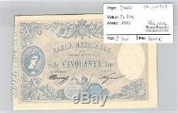Billet Italie 50 Lires 1893 Tres Rare