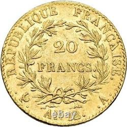 Bonaparte Premier Consul 20 Francs or AN 12 Paris Splendide très rare