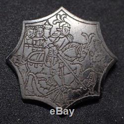 Bouton enseigne de pèlerinage, Saint Georges de Lydda, très rare