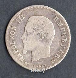 C5 Tres Rare Monnaie De 20 Centimes Napoleon III Tete Nue Argent 1858 A @ Rare