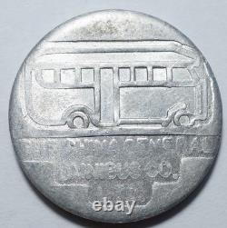 CHINE-COMPTOIR FRANCAIS SHANGAI TRES RARE JETON 3 CENTS C. G. O. (Bus à droite)