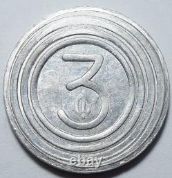 CHINE-COMPTOIR FRANCAIS SHANGAI TRES RARE JETON 3 CENTS C. G. O. (Bus à droite)