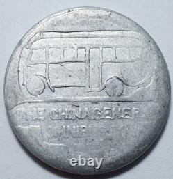 CHINE-COMPTOIR FRANCAIS SHANGAI TRES RARE JETON 3 CENTS C. G. O. (Bus à gauche)