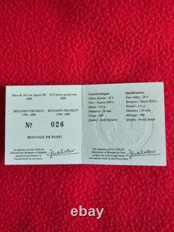 COFFRET PIECE DE 20 EUROS ARGENT 155g 2006 tirage 500ex TRES RARE