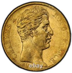 Charles X 20 Francs or 1826 Perpignan PCGS XF45 Très bel exemplaire rare