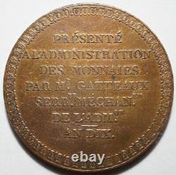 Consulat Tres Rare Essai Au Module De 5 Francs De Gatteaux An 10 (1801-02)