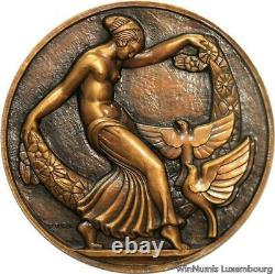D1962 Très Rare Médaille Art Déco Dancer Colombes Aulos 1926 Turin N°26/50 SUP