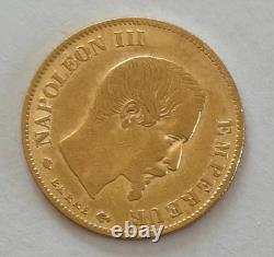 Demi NAPOLÉON III Or pièce 10 Francs 1860 BB. FDC très rare Monnaie collection