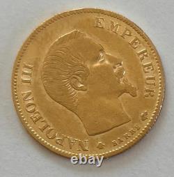 Demi NAPOLÉON III Or pièce 10 Francs 1860 BB. FDC très rare Monnaie collection