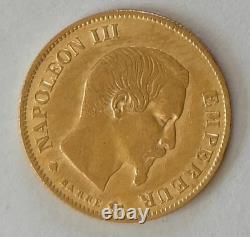 Demi NAPOLÉON III Or pièce 10 Francs 1860 BB. FDC très rare Monnaie collection