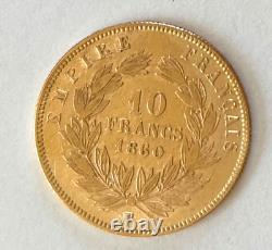 Demi NAPOLÉON III Or pièce 10 Francs 1860 BB. FDC très rare Monnaie collection