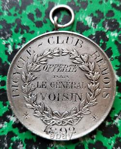 Dépt 51 Reims Très Rare Médaille Argent Bicycle Club (Général Voisin) 1892