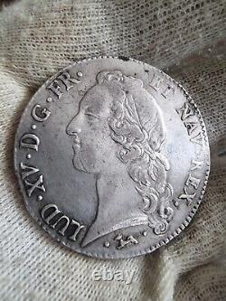 Ecu Au Bandeau 1758 L Bayonne Louis XV Tres Rare R4