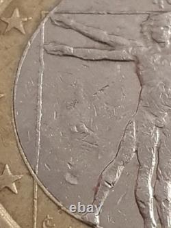 Erreur! Pièce de 1 euro, 2009, Italie. Très rare. Unique. Piece avec defaut