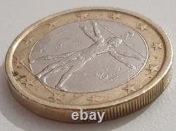 Erreur! Pièce de 1 euro, 2009, Italie. Très rare. Unique. Piece avec defaut