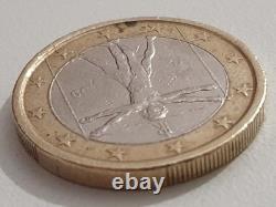 Erreur! Pièce de 1 euro, 2009, Italie. Très rare. Unique. Piece avec defaut