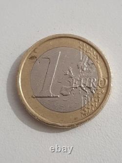 Erreur! Pièce de 1 euro, 2009, Italie. Très rare. Unique. Piece avec defaut