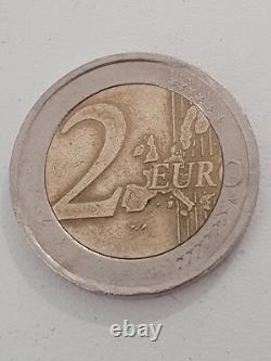 Erreur! Pièce de 2 euro, 2002, Portugal. Très rare. Unique. Piece avec defaut