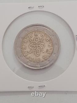 Erreur! Pièce de 2 euro, 2002, Portugal. Très rare. Unique. Piece avec defaut