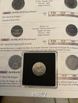 Essai de frappe sur 10 Francs 1986 3 Séries de Stries Très Rare 18, 4 Mm
