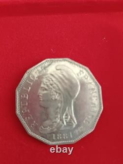 Essai franc Pièce 25 CTS DUPRÉ 1881 A TRÈS RARE R1 12 CÔTÉS