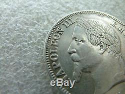 Extraordinaire 2 francs en argent Napoleon 3 1867 A très rare qualité