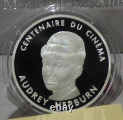 FRANCE 100 FRANCS Audrey Hepburn 1995 ARGENT BE COMPLET Très RARE