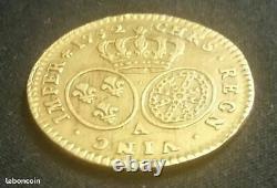 FRANCE Monnaie de 1/2 demi louis d'or de Louis XV 1732 A Paris TRÈS RARE /GOLD