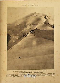 FRANCE/SUISSE-AERONAUTIQUE-1921- Ier ATTERRISSAGE AU MONT BLANC TRES RARE