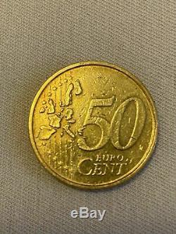 Fautee 50 centimes d'euro double face très rare