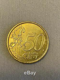 Fautee 50 centimes d'euro double face très rare