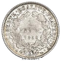 France 1 franc Cérès 1850 BB argent différent Abeille TTB Strasbourg TRES RARE