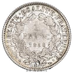 France 1 franc Cérès 1850 BB argent différent Abeille TTB Strasbourg TRES RARE