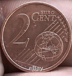 France, 2 Euro Cent, 2010, faute Sans Étoiles Le Côté Gauche Très Rare