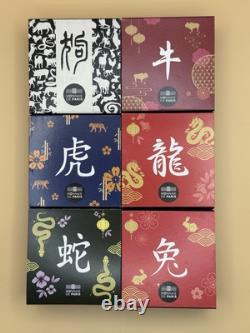 France 2018 / 2025 Lot 6 Coffrets Calendrier Chinois 10 Argent BE Très Rare