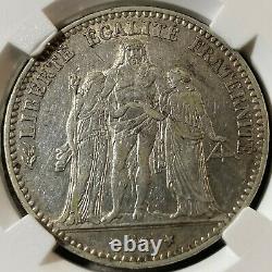 France III° République 5 Francs Hercule 1875 petit A Argent Très Rare R2 TTB