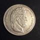 France Louis Philippe Tr&egrave;s Jolie 5 Francs 1839 D Mill&eacute;sime Plus Rare